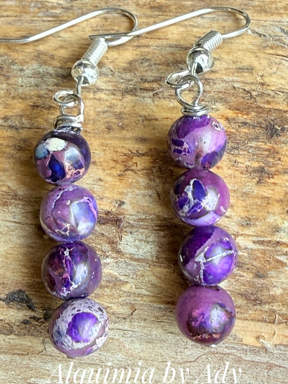 Alquimia Purple turquoise Bead Drop Earrings